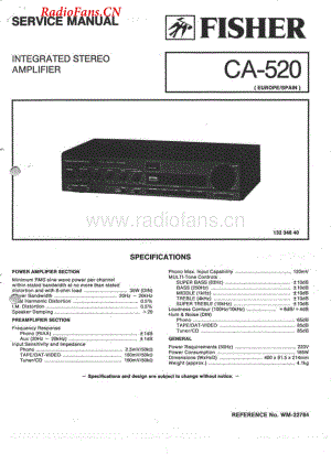 Fisher-CA520-int-sm维修电路图 手册.pdf