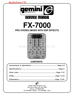 Gemini-FX7000-mix-sm维修电路图 手册.pdf