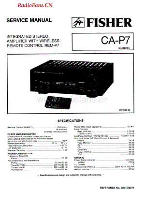 Fisher-CAP7-int-sm维修电路图 手册.pdf