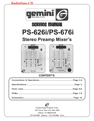 Gemini-PS626i-mix-sm维修电路图 手册.pdf