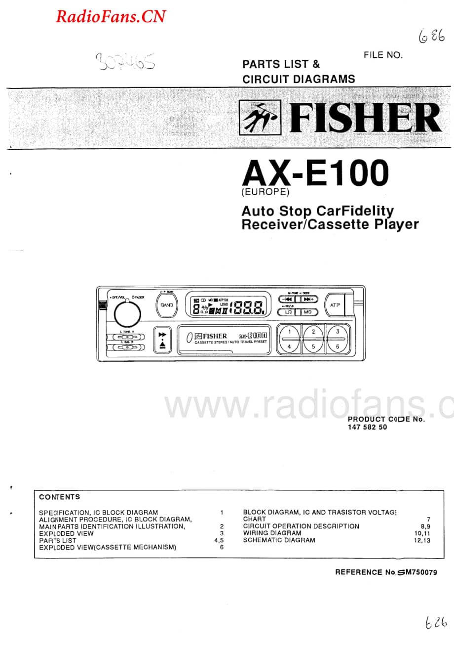 Fisher-AXE100-tape-sm维修电路图 手册.pdf_第1页