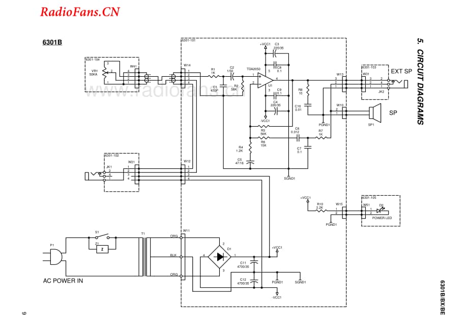 Fostex-6301BE-pwr-sch维修电路图 手册.pdf_第1页