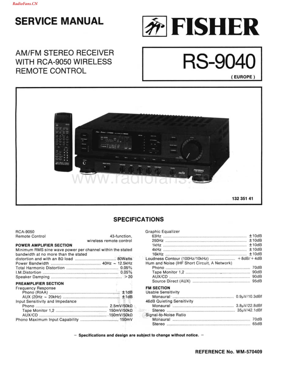 Fisher-RS9040-rec-sch维修电路图 手册.pdf_第1页
