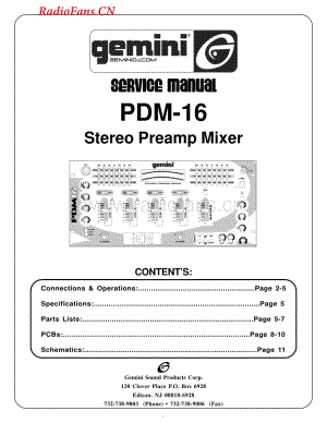Gemini-PDM16-mix-sm维修电路图 手册.pdf