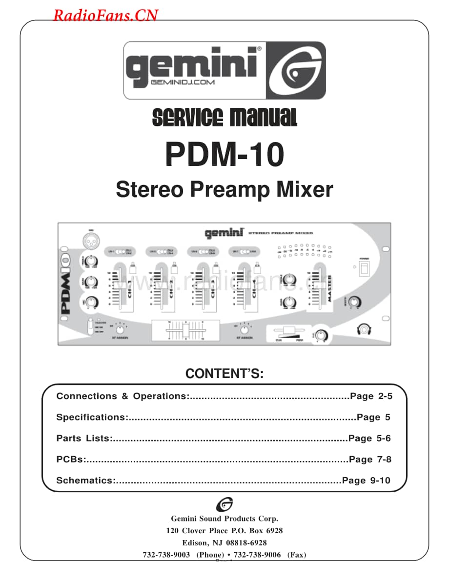 Gemini-PDM10-mix-sm维修电路图 手册.pdf_第1页