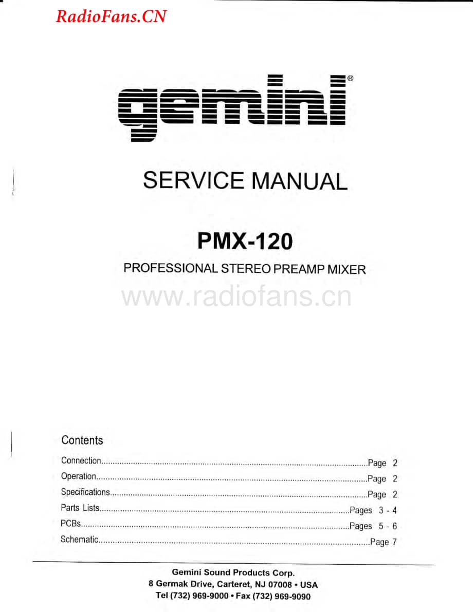Gemini-PMX120-mix-sm维修电路图 手册.pdf_第1页
