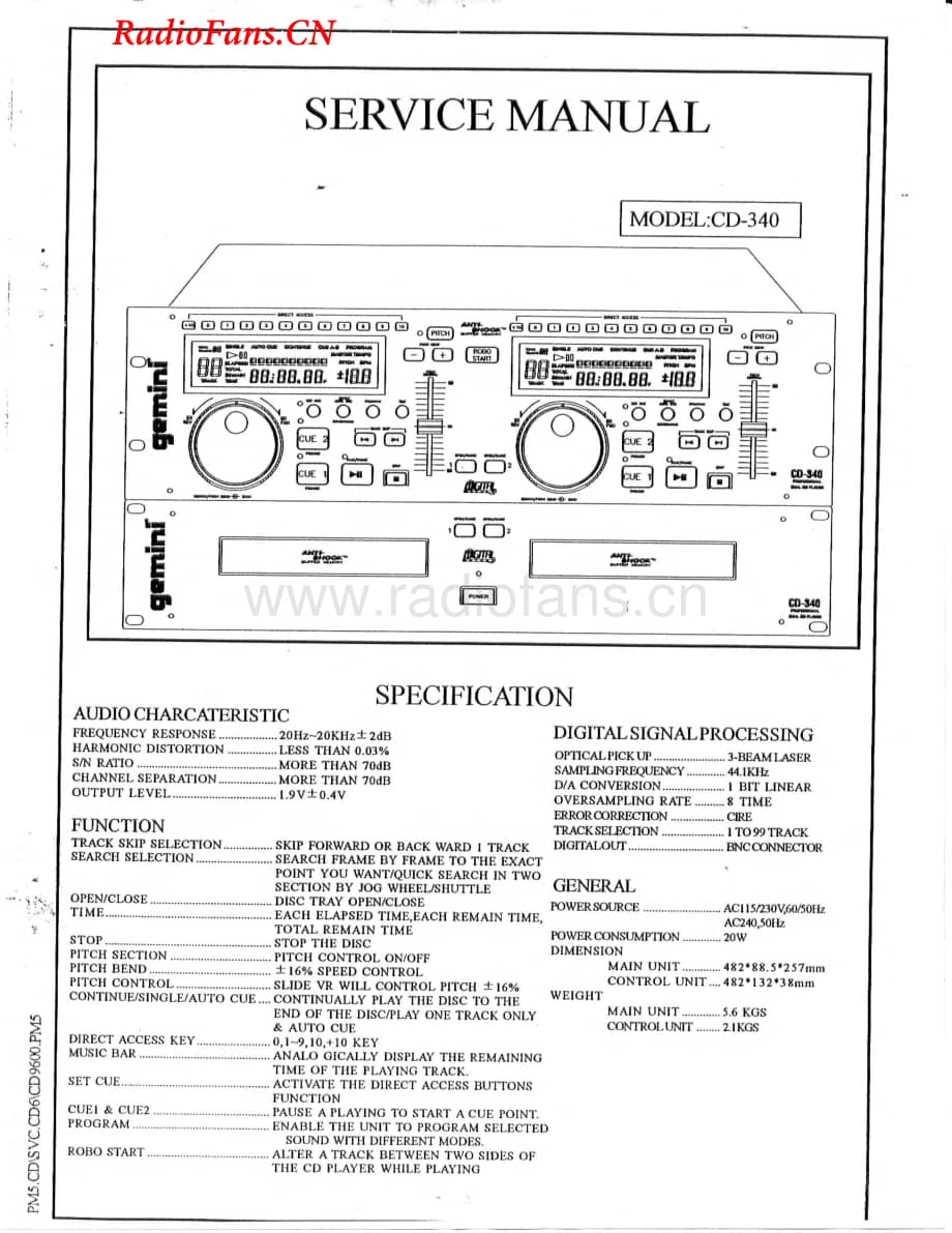 Gemini-CD340-cd-sm维修电路图 手册.pdf_第1页