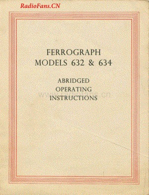 Ferguson-Ferrograph632-tape-sm维修电路图 手册.pdf