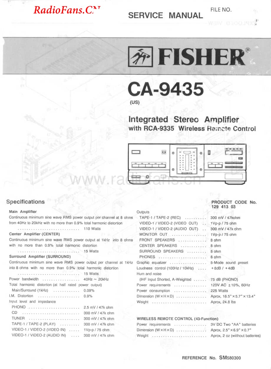 Fisher-CA9435-int-sm维修电路图 手册.pdf_第1页