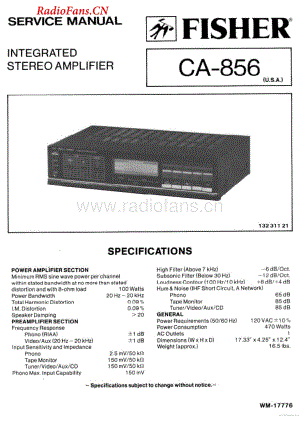 Fisher-CA856-int-sm维修电路图 手册.pdf