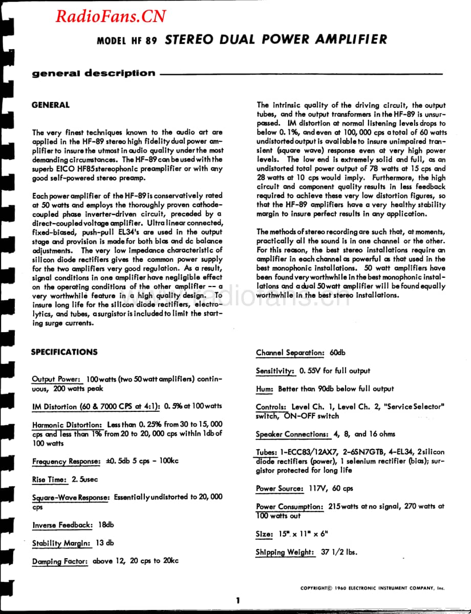 Eico-HF89-pwr-sm维修电路图 手册.pdf_第2页