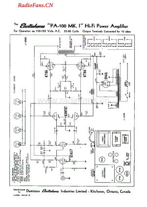 Electrohome-PA100-pwr-sch维修电路图 手册.pdf