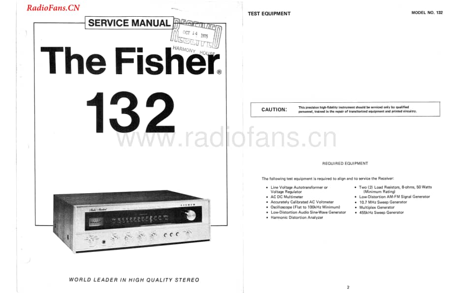 Fisher-132-rec-sm(1)维修电路图 手册.pdf_第1页