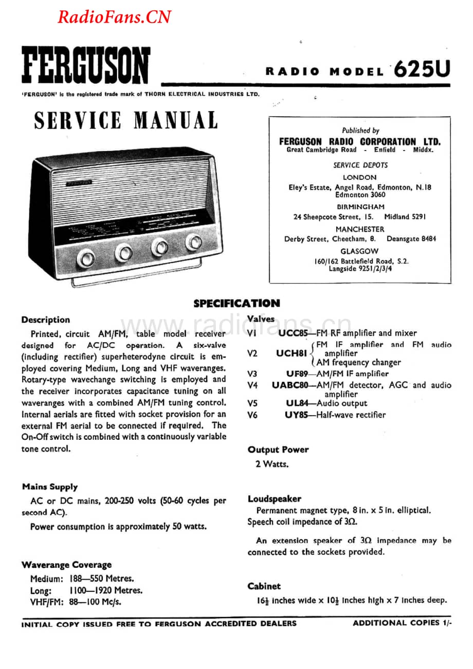 Ferguson-625U-rec-sm维修电路图 手册.pdf_第1页