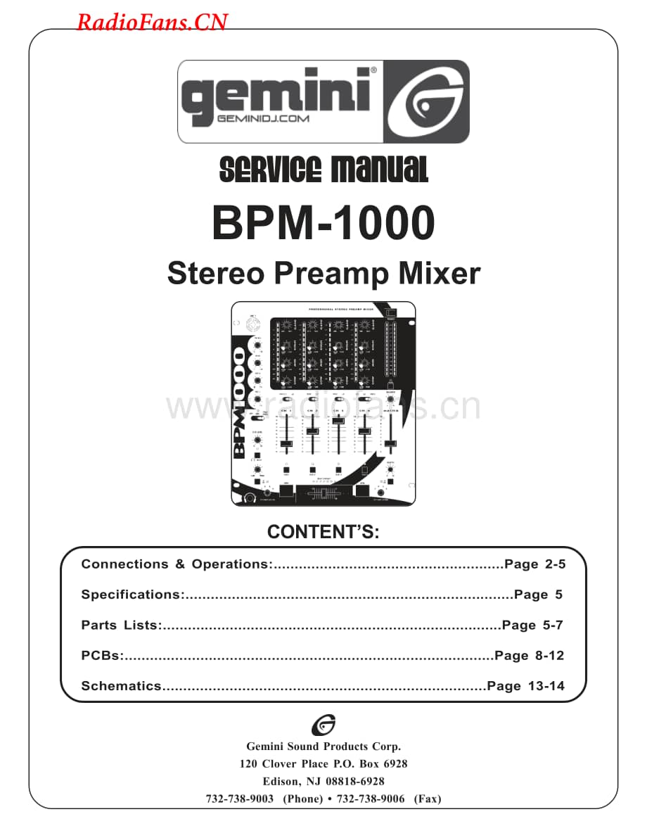 Gemini-BPM1000-mix-sm维修电路图 手册.pdf_第1页
