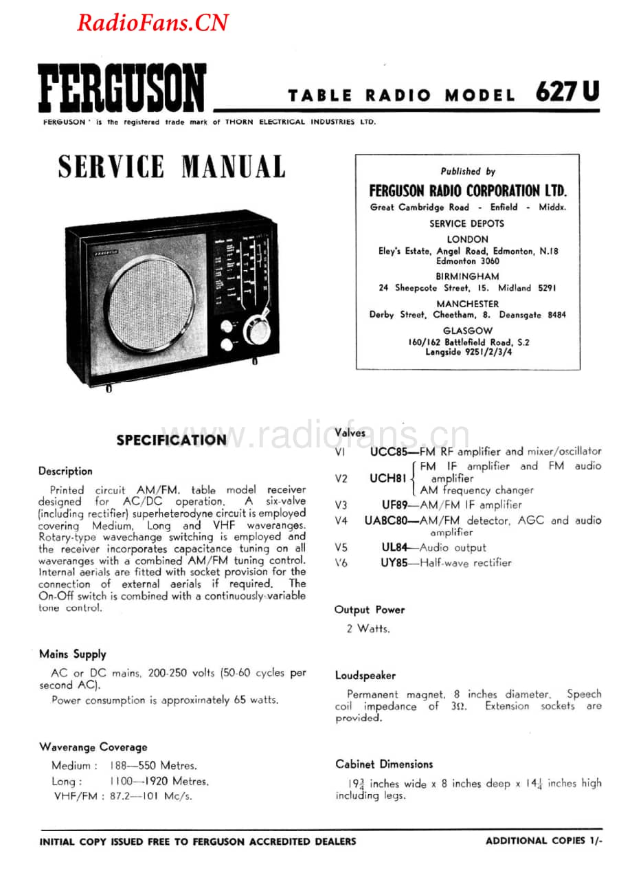 Ferguson-627U-rec-sm维修电路图 手册.pdf_第1页