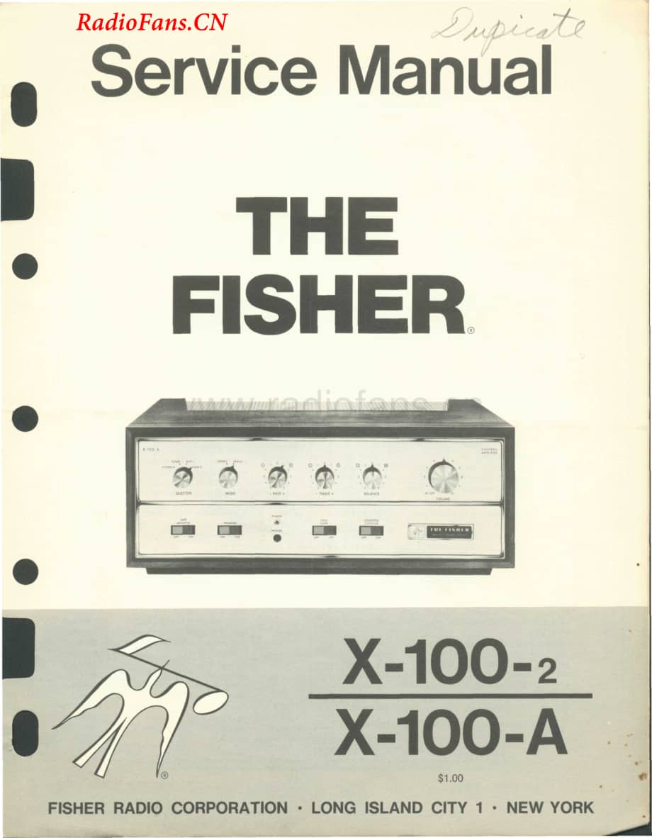 Fisher-X100-2-int-sm维修电路图 手册.pdf_第1页