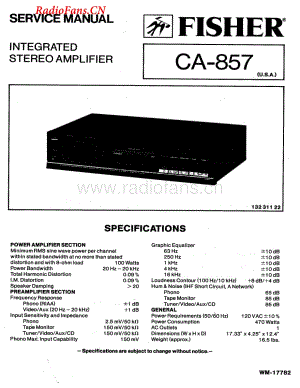 Fisher-CA857-int-sm维修电路图 手册.pdf