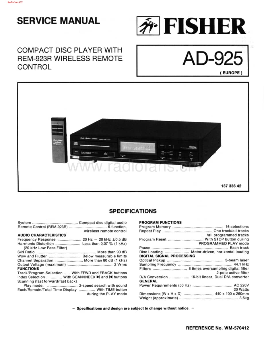 Fisher-AD925-cd-sch维修电路图 手册.pdf_第1页