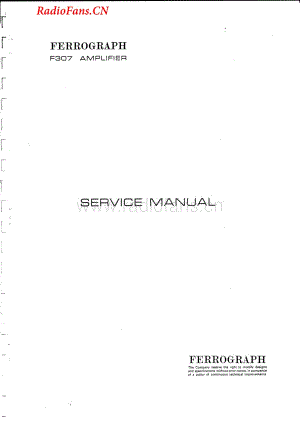 Ferguson-FerrographF307-int-sm维修电路图 手册.pdf