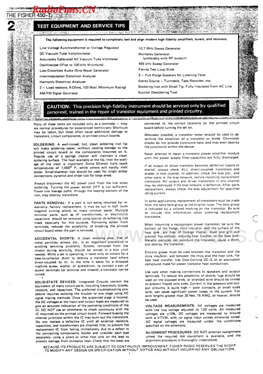 Fisher-450T-rec-sm(1)维修电路图 手册.pdf_第2页