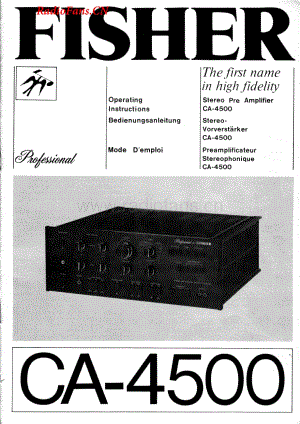 Fisher-CA4500-pre-sch维修电路图 手册.pdf