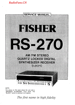 Fisher-RS270-rec-sm维修电路图 手册.pdf