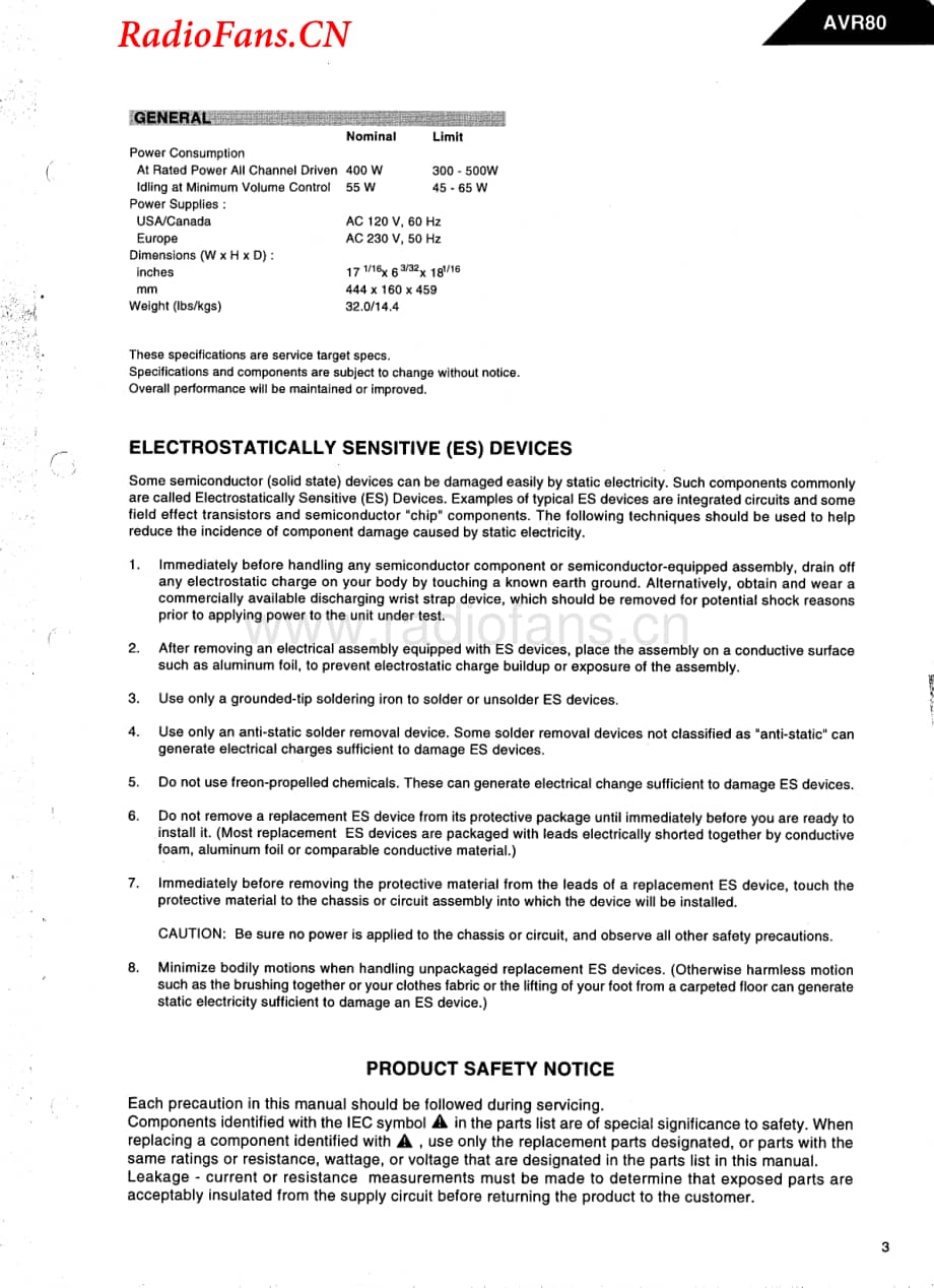 HarmanKardon-AVR80MKII-avr-sm维修电路图 手册.pdf_第3页