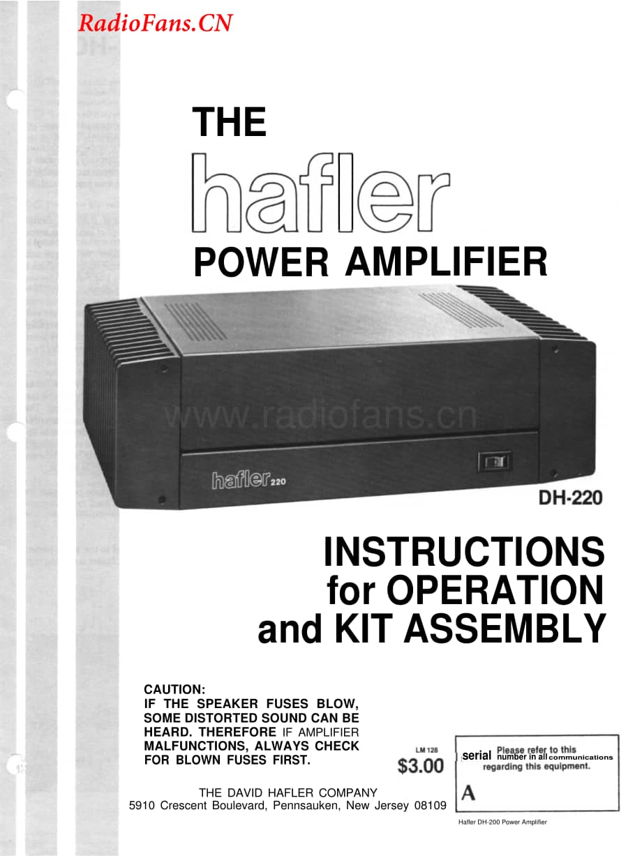 Hafler-DH220-pwr-sm维修电路图 手册.pdf_第1页