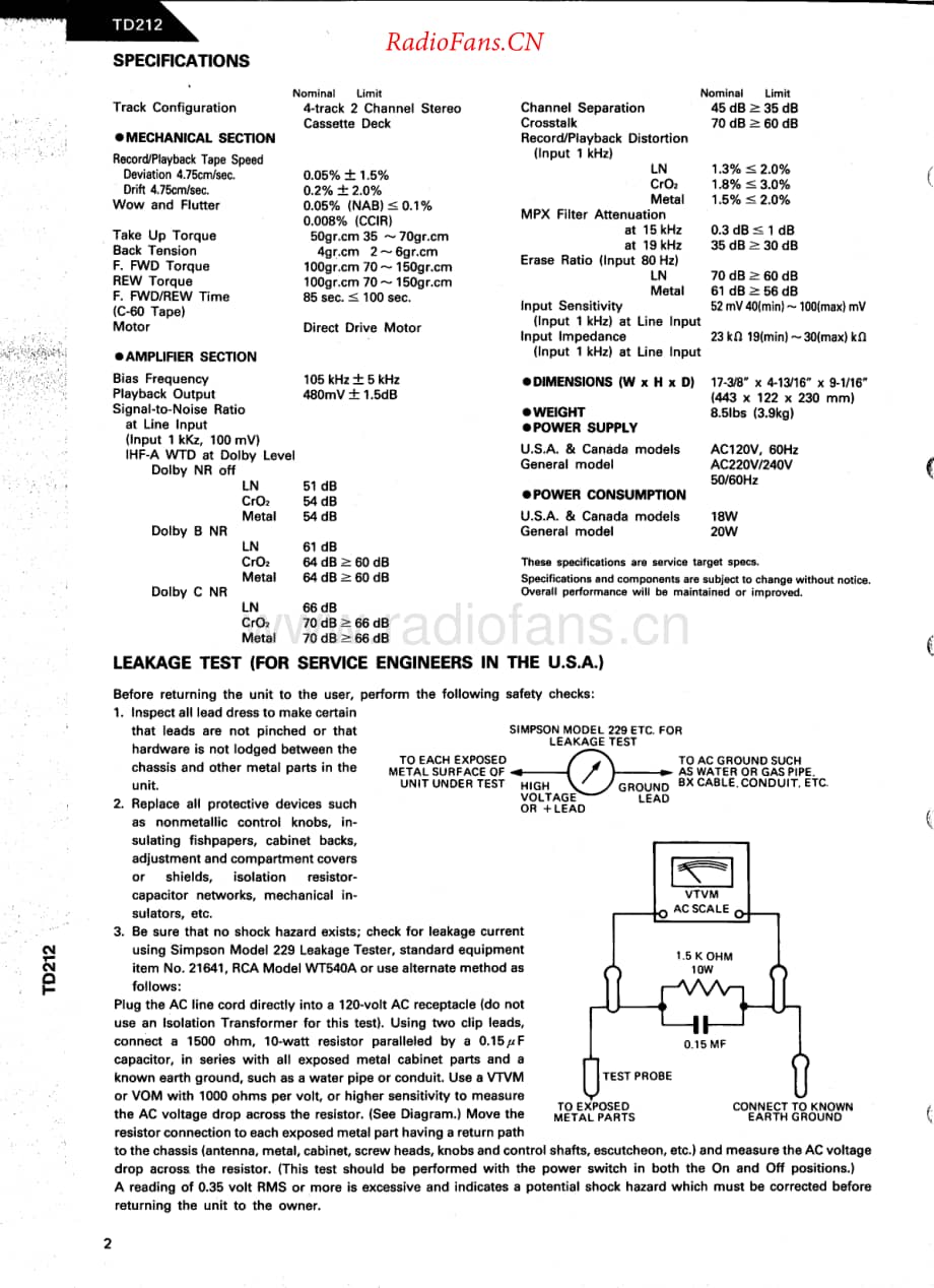 HarmanKardon-TD212-tape-sm维修电路原理图.pdf_第2页
