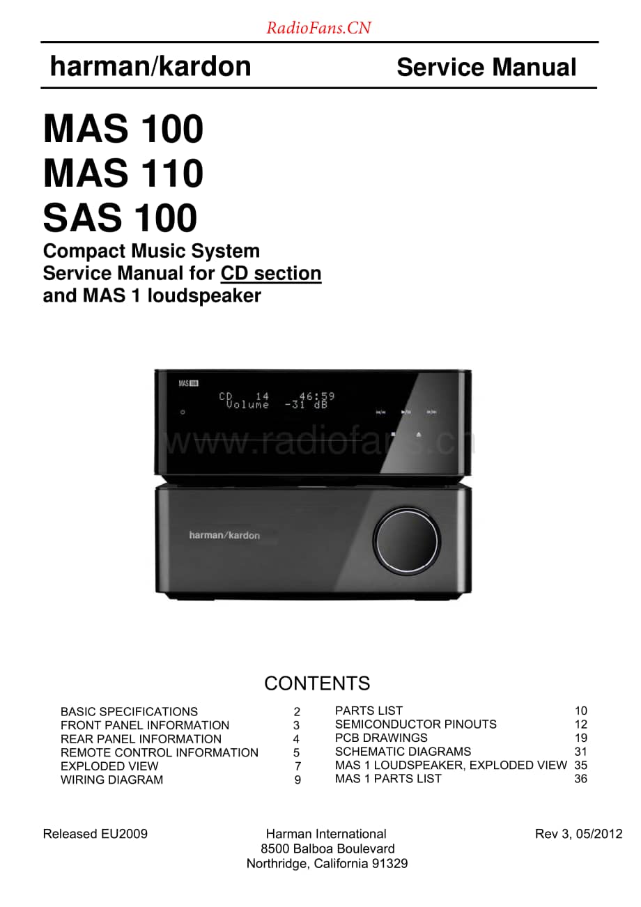 HarmanKardon-MAS110-cms-sm2维修电路原理图.pdf_第1页