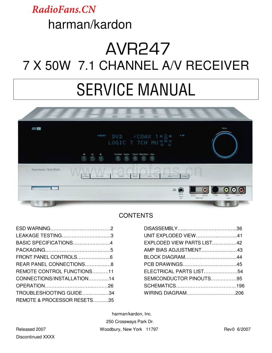 HarmanKardon-AVR247-avr-sm维修电路图 手册.pdf_第1页