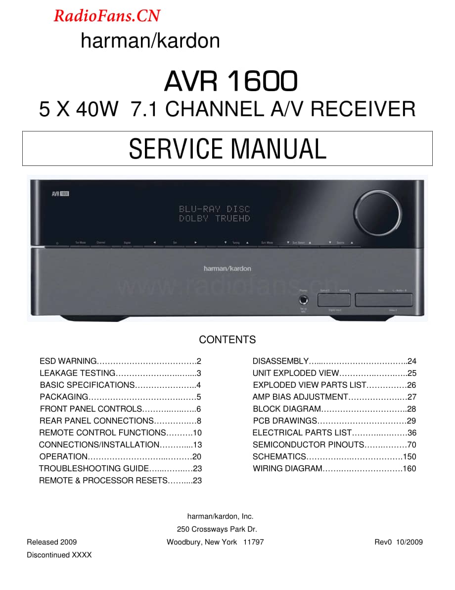 HarmanKardon-AVR1600-avr-sm维修电路图 手册.pdf_第1页