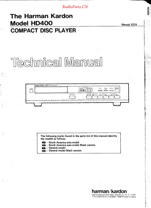 HarmanKardon-HD400-cd-sm维修电路原理图.pdf
