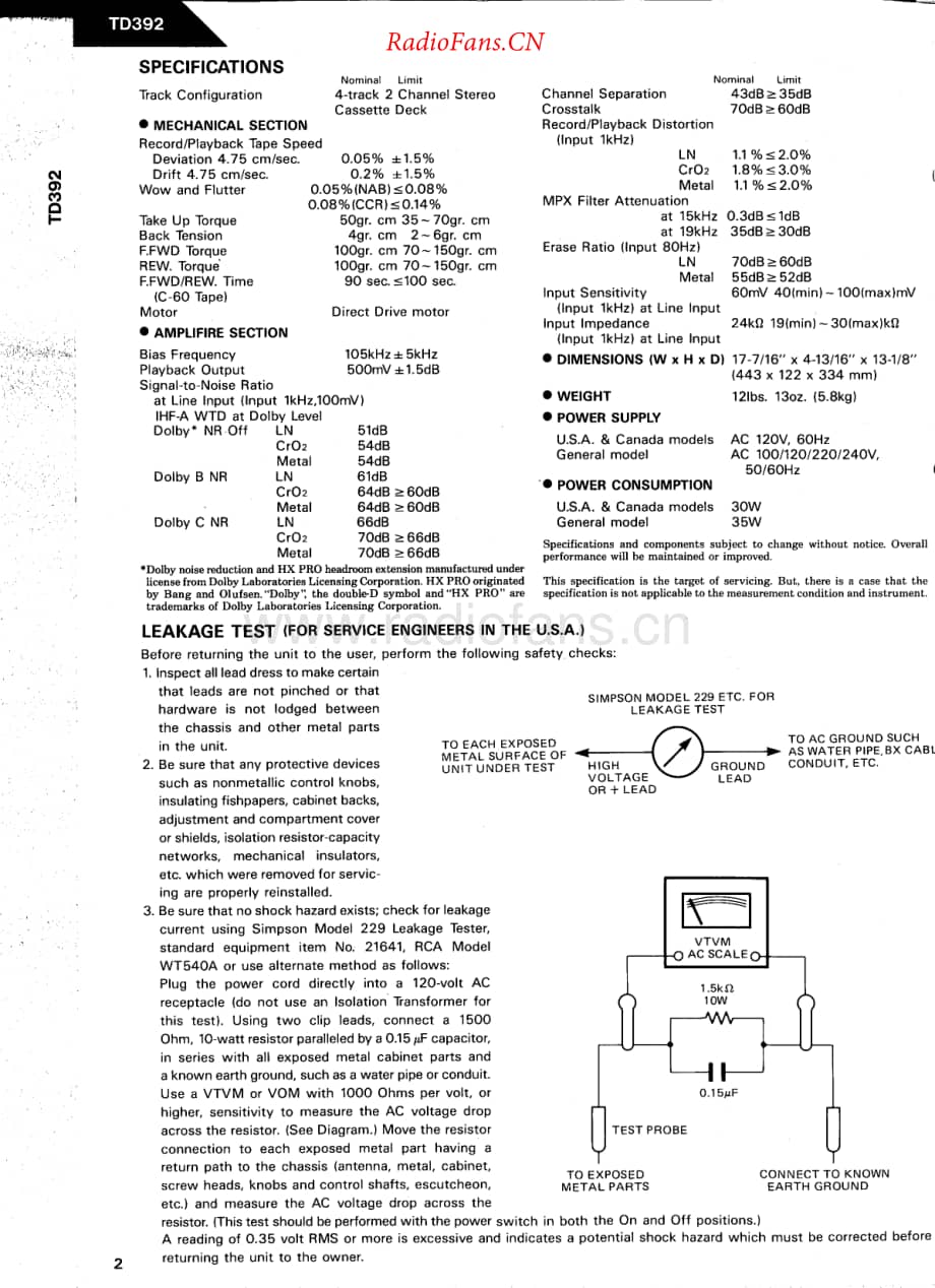 HarmanKardon-TD392-tape-sm维修电路原理图.pdf_第2页