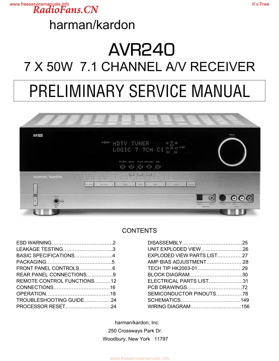 HarmanKardon-AVR240-avr-sm维修电路图 手册.pdf_第1页