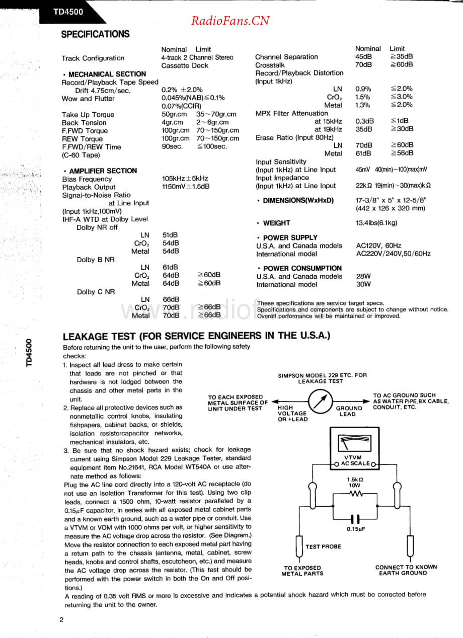 HarmanKardon-TD4500-tape-sm维修电路原理图.pdf_第2页