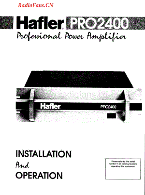 Hafler-PRO2400-pwr-sm维修电路图 手册.pdf