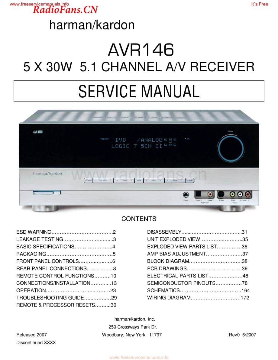 HarmanKardon-AVR146-avr-sm维修电路图 手册.pdf_第1页