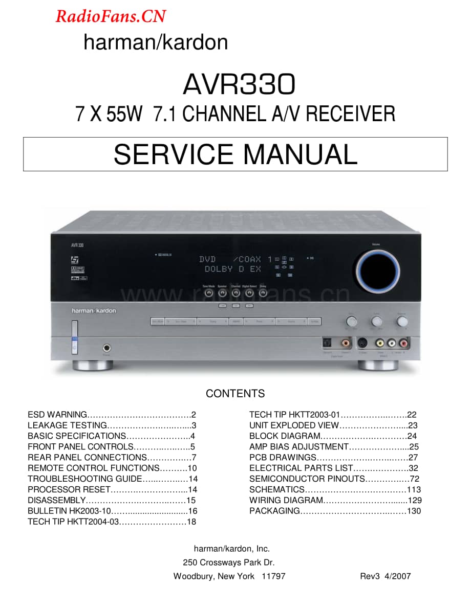 HarmanKardon-AVR330MK3-avr-sm维修电路图 手册.pdf_第1页