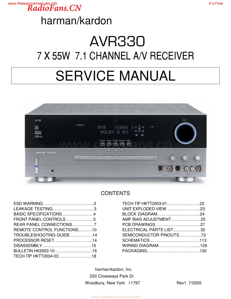 HarmanKardon-AVR330-avr-sm维修电路图 手册.pdf_第1页