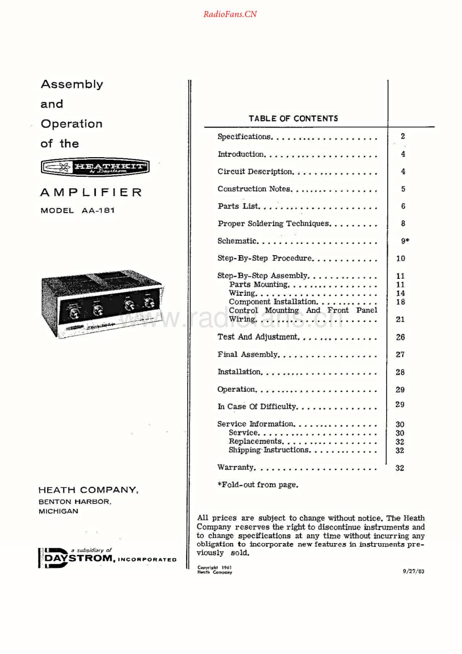 Heathkit-AA181-int-sm2维修电路原理图.pdf_第1页