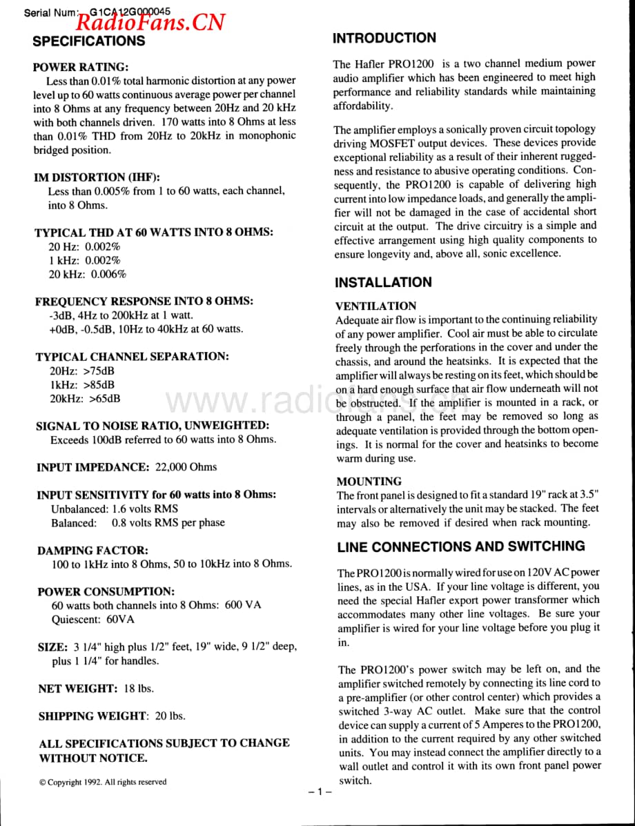 Hafler-PRO1200-pwr-sm维修电路图 手册.pdf_第2页