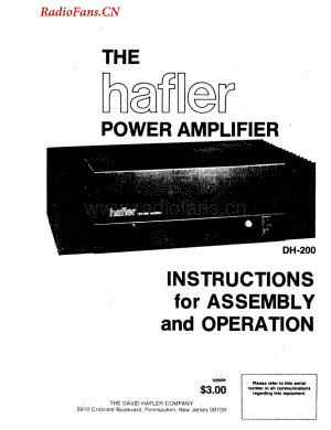 Hafler-DH200-pwr-sm维修电路图 手册.pdf