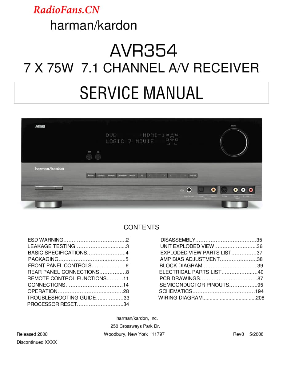 HarmanKardon-AVR354-avr-sm1维修电路图 手册.pdf_第1页