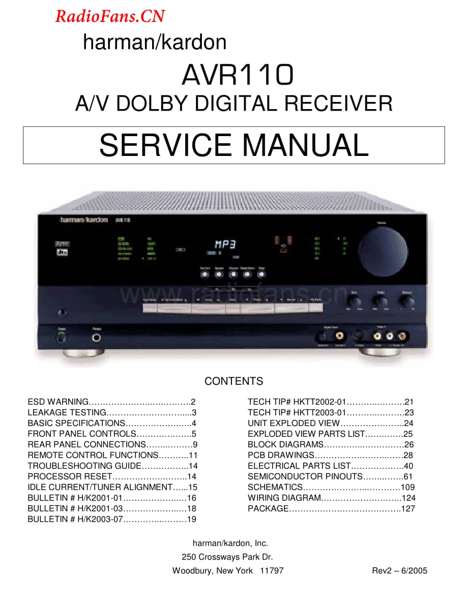 HarmanKardon-AVR110-avr-sm维修电路图 手册.pdf_第1页
