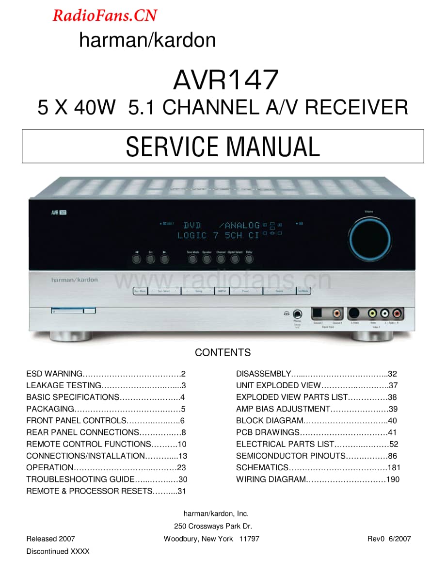 HarmanKardon-AVR147-avr-sm维修电路图 手册.pdf_第1页