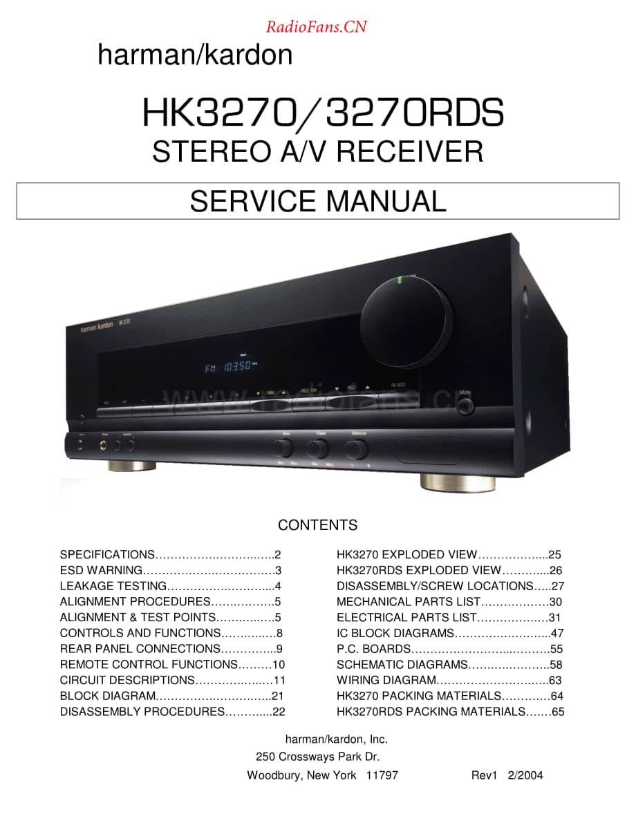 HarmanKardon-HK3270RDS-avr-sm维修电路原理图.pdf_第1页