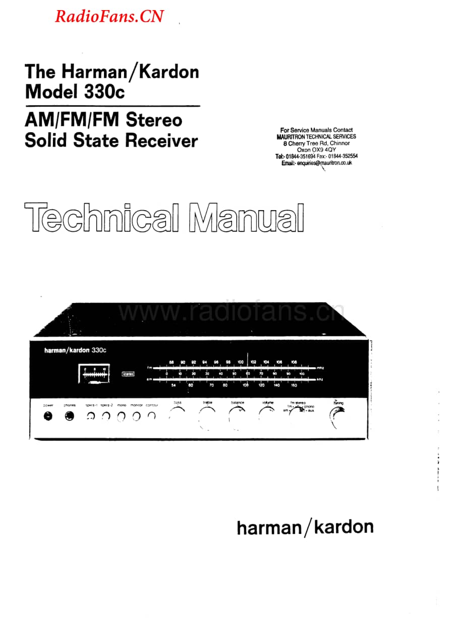 HarmanKardon-330C-rec-sm维修电路图 手册.pdf_第1页