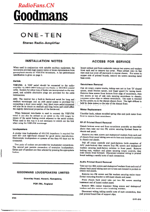 Goodmans-OneTen-rec-sm维修电路图 手册.pdf